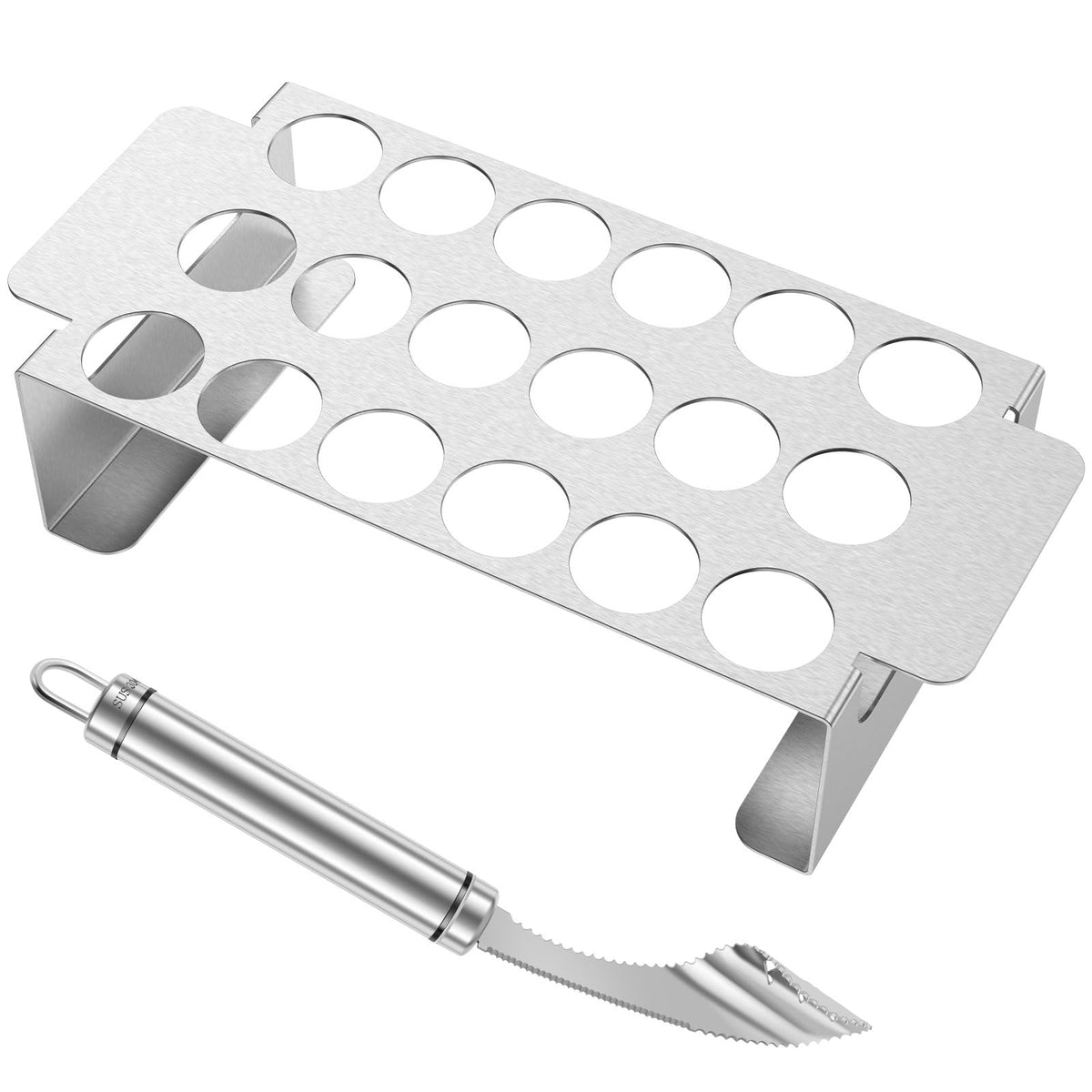 Abizarch durable jalapeño holder suitable for indirect grilling.