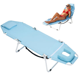 ABORON 2-in-1 tanning chair with face hole for sunbathing and comfortable reclining