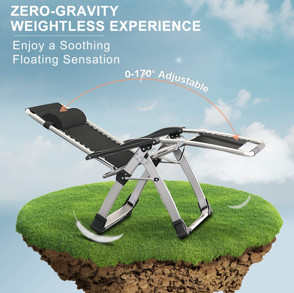 ABORON Zero Gravity Chair beach setting suggests versatile outdoor relaxation
