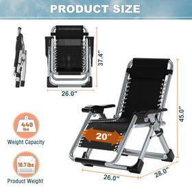 ABORON Zero Gravity Chair headrest and tray provide extra support and convenience