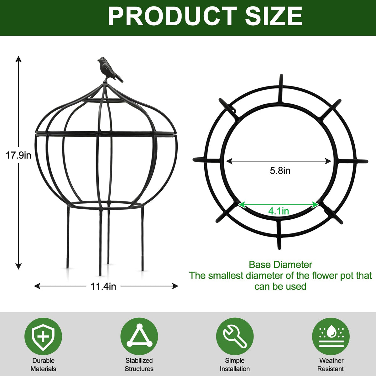 aboxoo circular flower frame supports climbing plants with decorative appeal.
