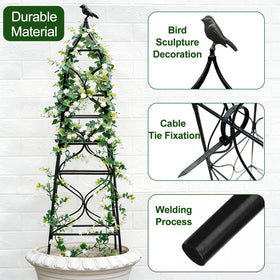 aboxoo metal garden trellis sturdy frame with rust-resistant coating