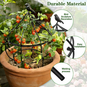 aboxoo metal garden trellis provides sturdy plant support in outdoor spaces.