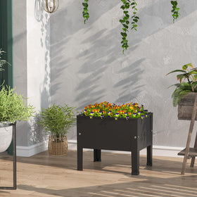 aboxoo raised bed legs closeup shows sturdy steel construction for long outdoor use