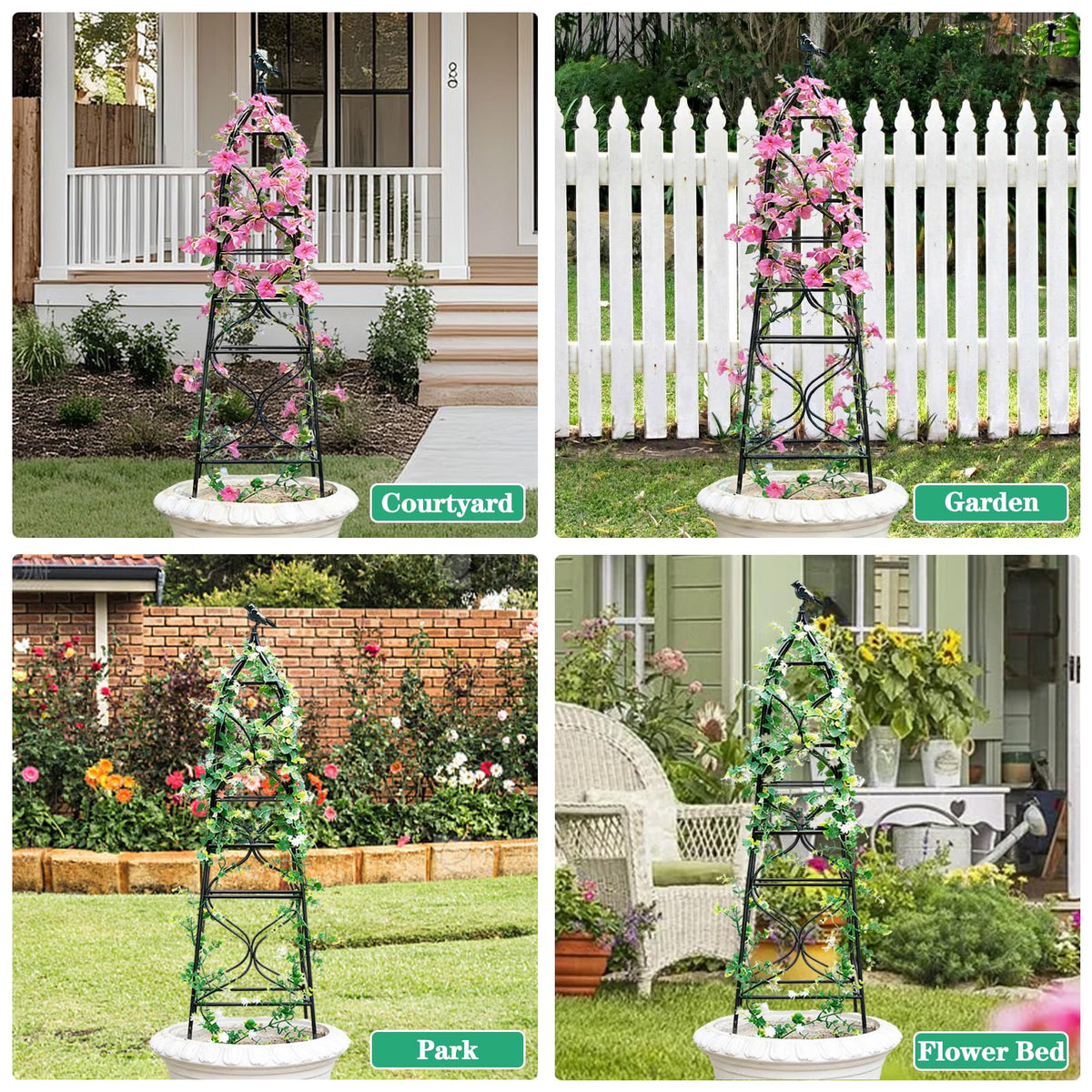 aboxoo roses-topiary support fits topiaries and climbing roses