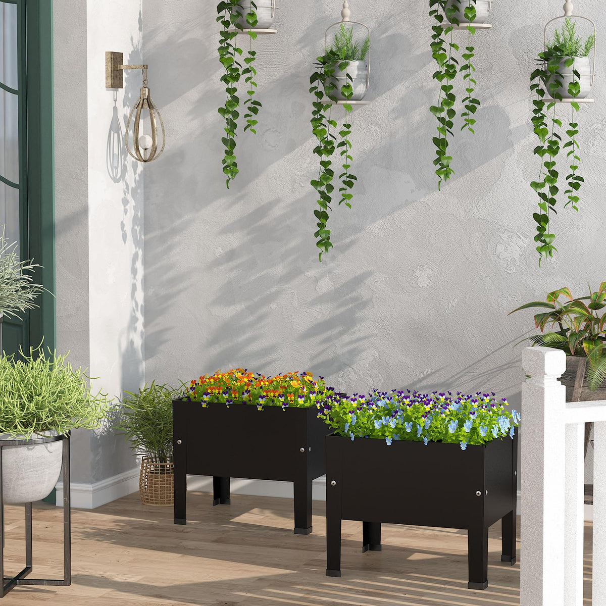 aboxoo planter accommodates vegetables and herbs for easy home growing