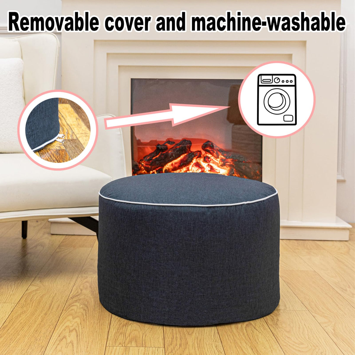 AbunHeri outdoor ottoman maintains ergonomic leg support during gatherings.