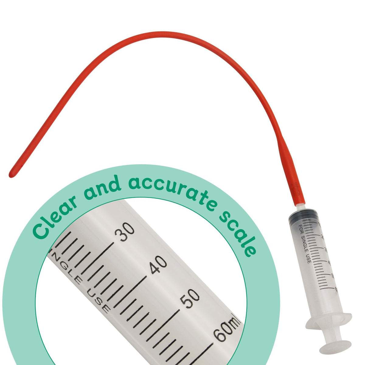 Abustle pig 60ml syringe shown for precise dosing with lambs and piglets.