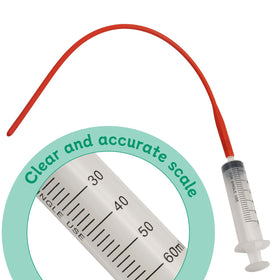 Abustle pig 60ml syringe shown for precise dosing with lambs and piglets.