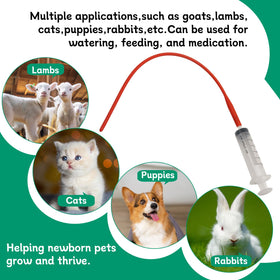 Abustle pig red feeding tube 16in ideal for gentle feeding of fragile lambs.