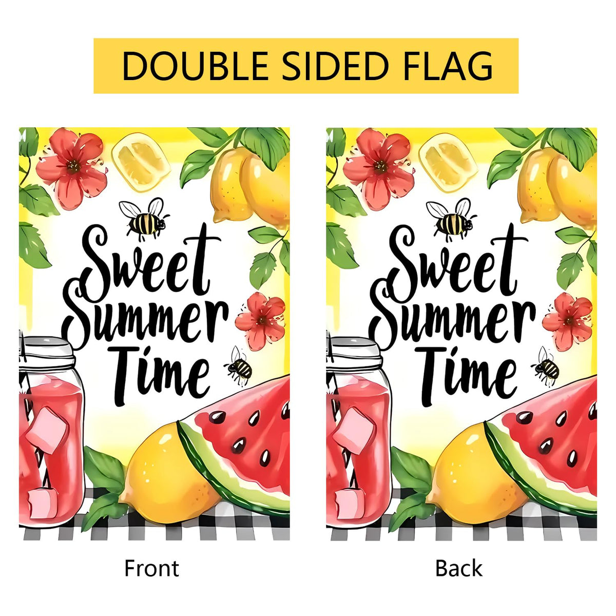 abzdfty Outdoor garden flag hanging on a fence to add seasonal charm