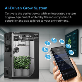 AC Infinity AI Grow System with WiFi app provides real-time AI insights.