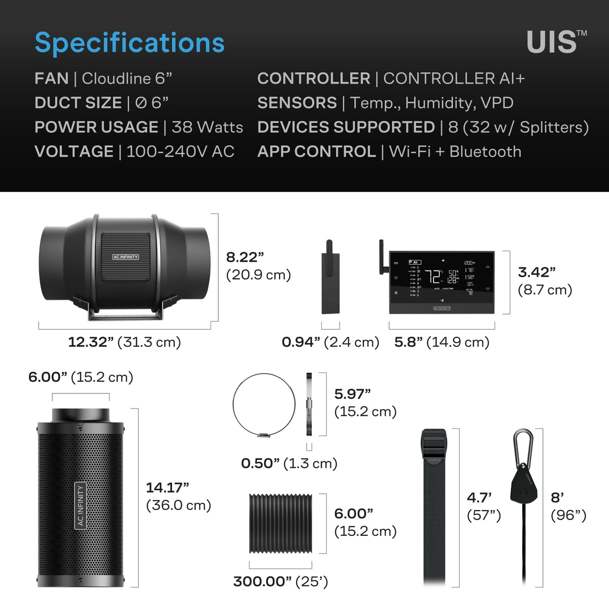 AC Infinity auto level adjusting feature helps maintain optimal airflow automatically