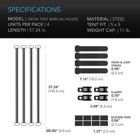AC Infinity 5x5 tent compatibility supports trellis nets and drying racks.
