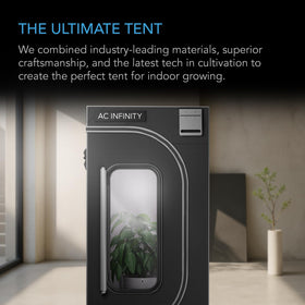 AC Infinity CLOUDLAB 422 interior view showing sturdy 1in poles for stability.