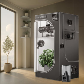 AC Infinity CloudLab 866 hanging bars and catch tray support flexible plant layouts.