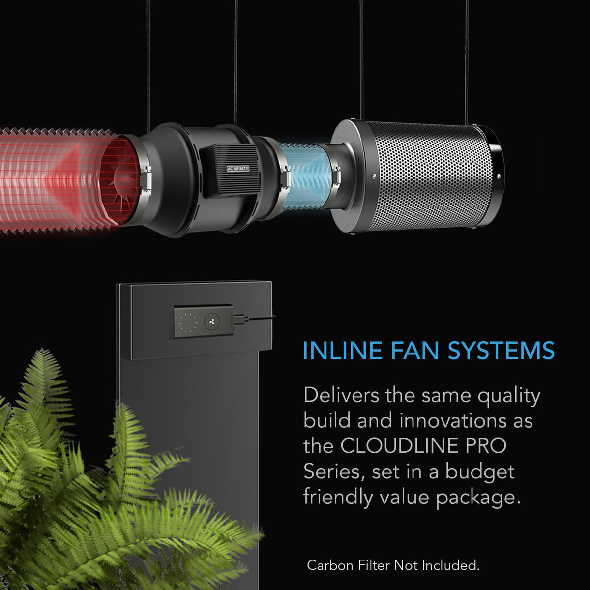 AC Infinity CLOUDLINE A6 EC motor interior highlights energy-efficient cooling for grow tents.
