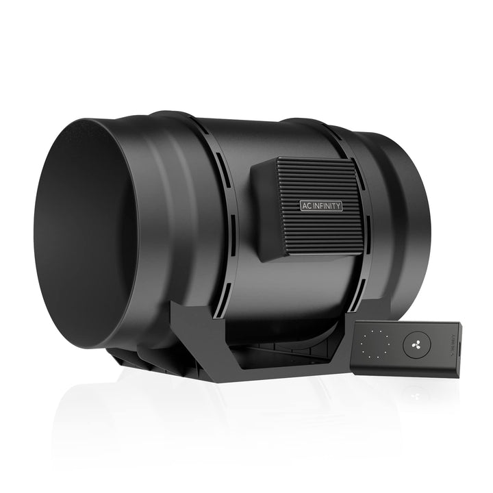 AC Infinity CLOUDLINE A8 front view with compact housing and quiet air intake