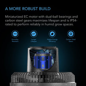 AC Infinity CloudRay S4 weatherproof IP-54 build resists humidity in grow tents.