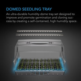 AC Infinity full-spectrum LED bars illuminate seedlings efficiently.