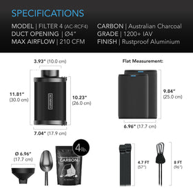 AC Infinity grow tent hydroponics odor-control setup with 4in system