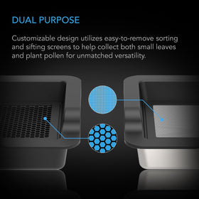 AC Infinity high-wall trim tray contains trimmings during harvest