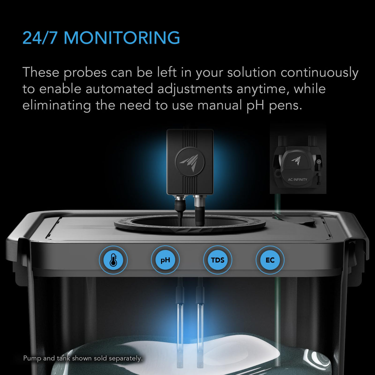 AC Infinity Hydro Sensor EC and TDS probe ensures accurate solution conductivity