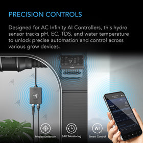 AC Infinity Hydro Sensor pH probe tracks nutrient balance for healthier grows