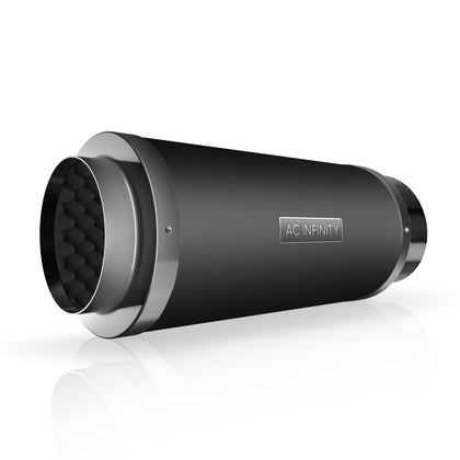 AC Infinity inline duct fan silencer reduces vibration noise in grow tent setup