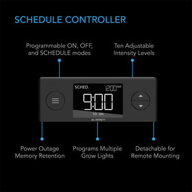 Digital dimming controller allows precise intensity and scheduling.
