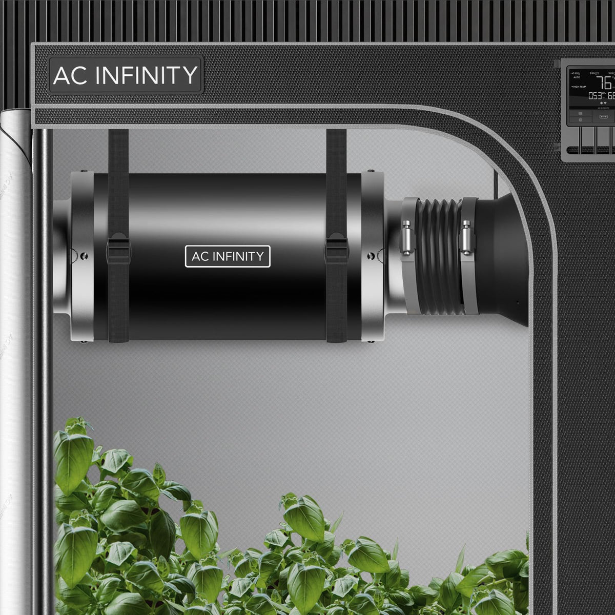 AC Infinity 12.87 inch length allows easy duct-run placement
