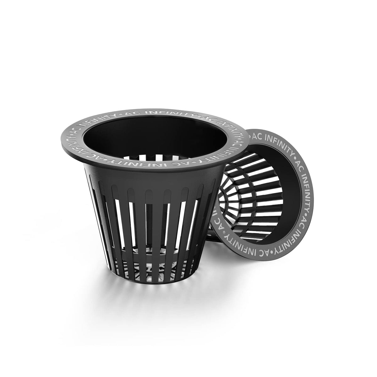 AC Infinity Net Cups 2-Inch slotted pot supports roots for hydroponics and steady nutrient contact.