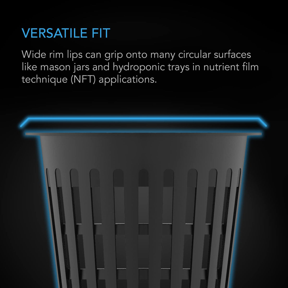 AC Infinity orchid friendly net pots securely hold media for epiphytic orchids.