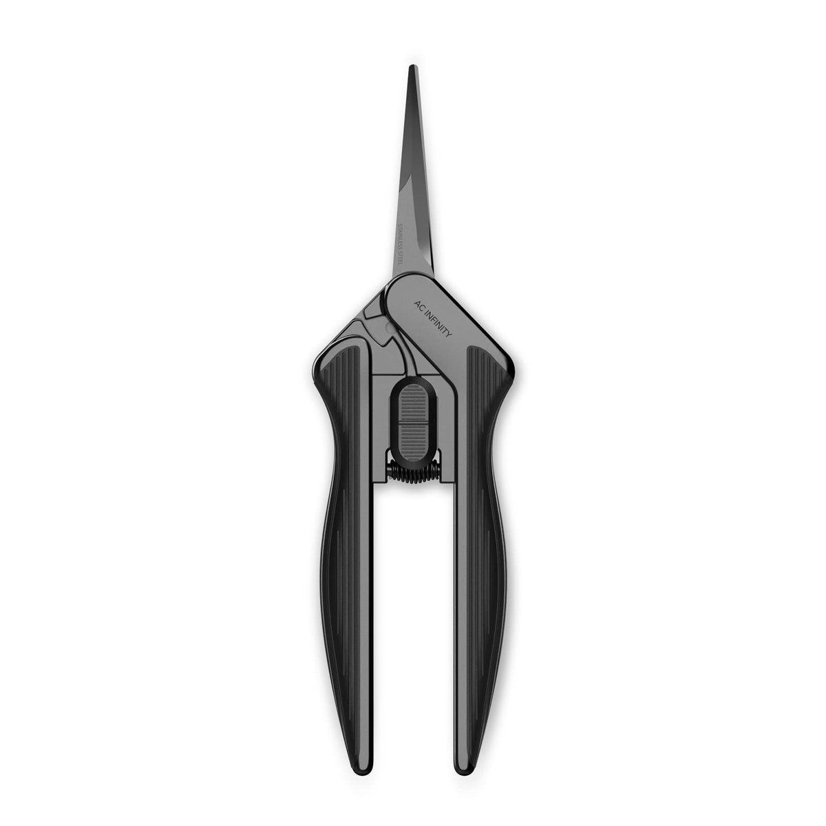 AC Infinity pruning shear blade close-up showing precision for fine trimming.