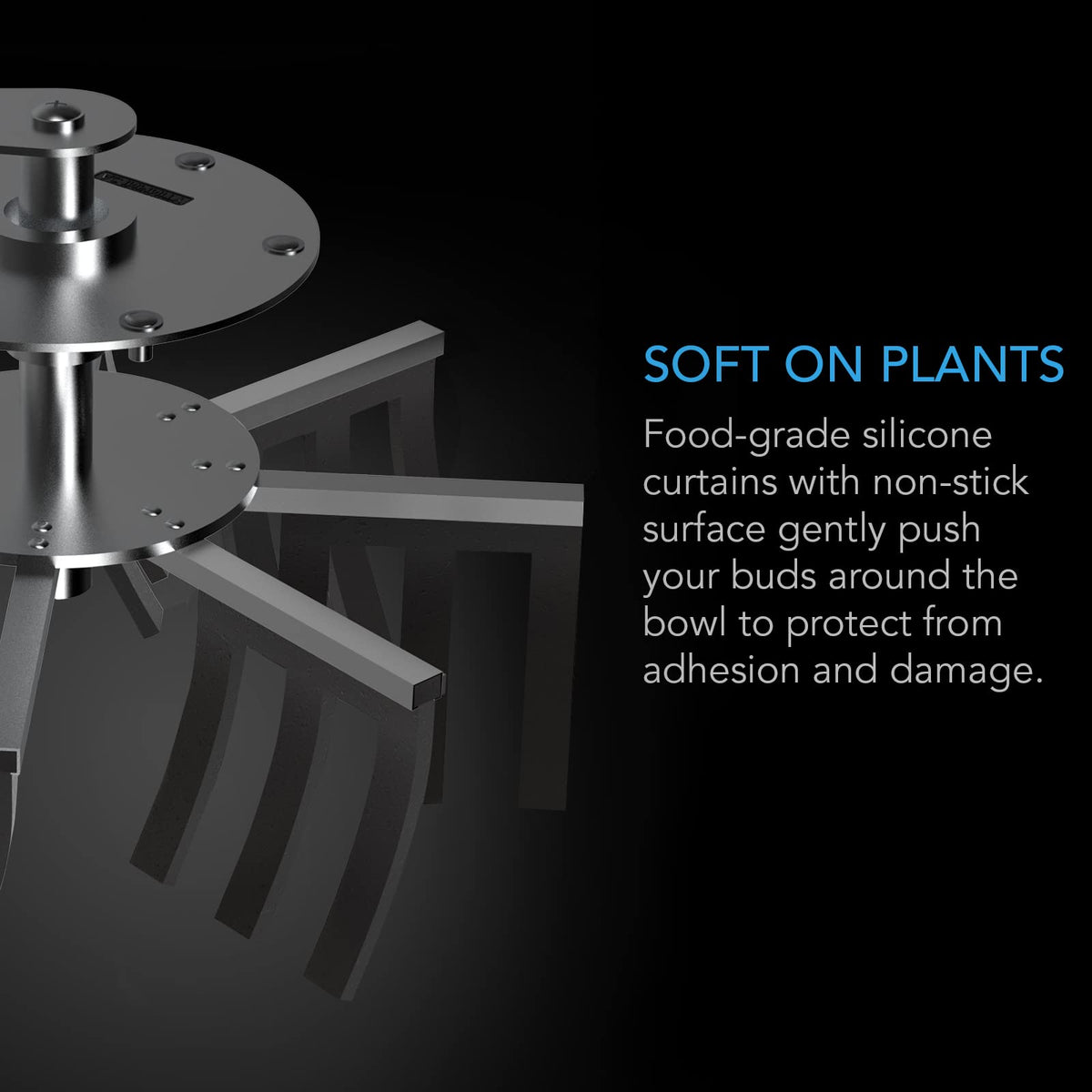 AC Infinity serrated blade supports controlled dry trimming.