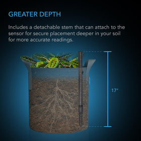AC Infinity IP67 sealed soil sensor resists liquids and dirt.