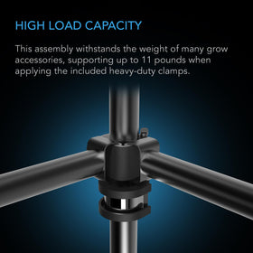 AC Infinity magnetic light mounting on bars enables inter-canopy lighting.