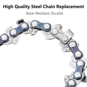 AccEncyc 0.043in gauge, 1/4in pitch chain for 6-inch bars ensures consistent performance.