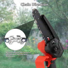 AccEncyc easy-install mini chainsaw chain helps you swap chains quickly on a 6-inch saw.
