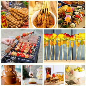 Accesfire camping skewers ready for grilling on BBQ or oven