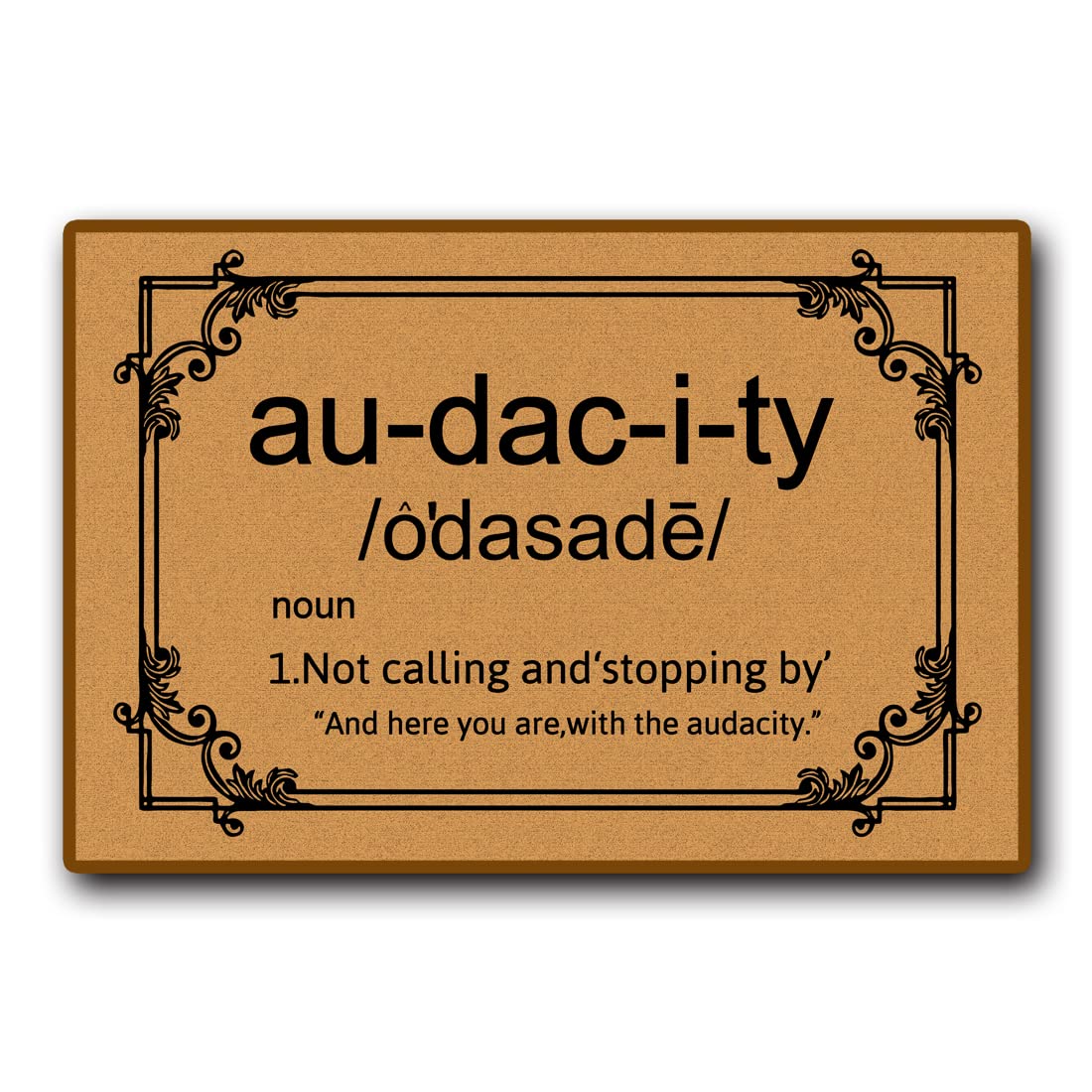 Accssoey Funny Front Door Mat with welcoming message and slip-resistant footing