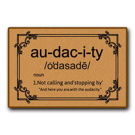 Accssoey Funny Front Door Mat with welcoming message and slip-resistant footing