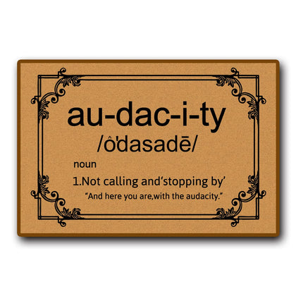 Accssoey Funny Front Door Mat with welcoming message and slip-resistant footing