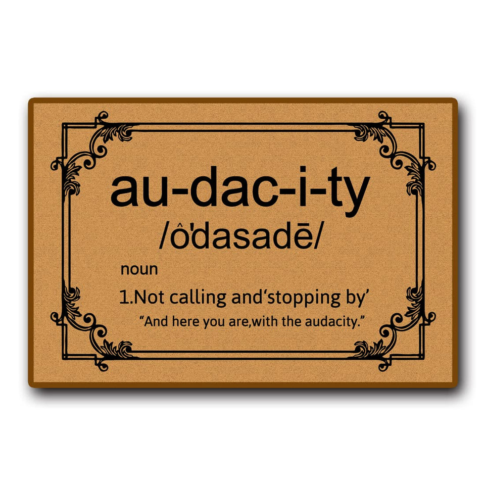 Accssoey Funny Front Door Mat with welcoming message and slip-resistant footing