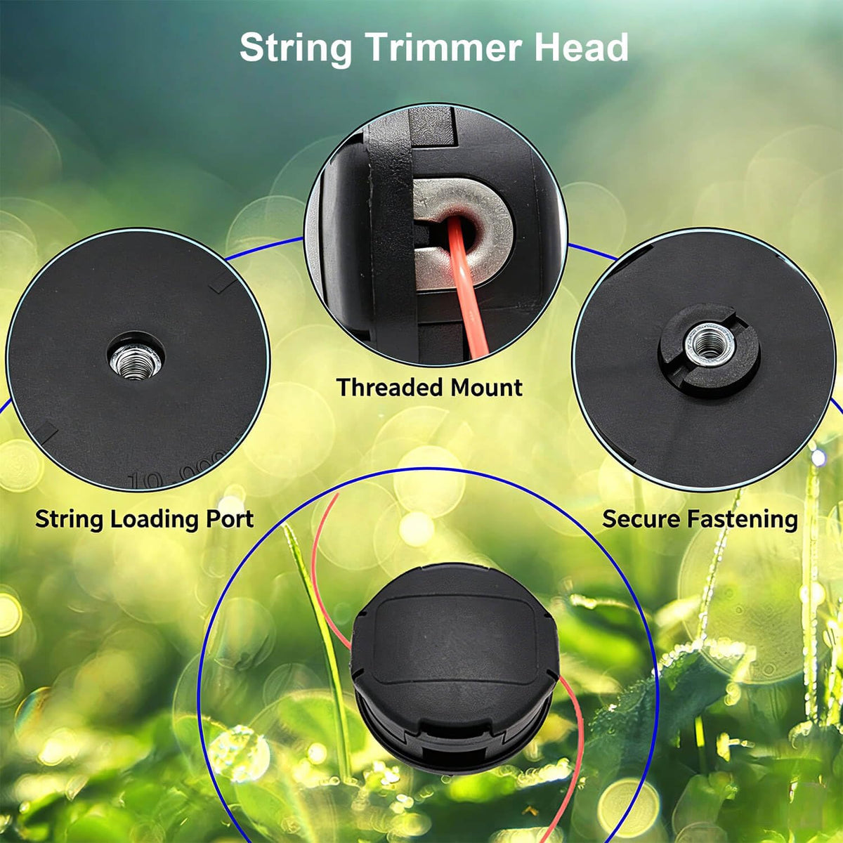 ACCYPRO 5-pack universal trimmer head compatibility logos across brands