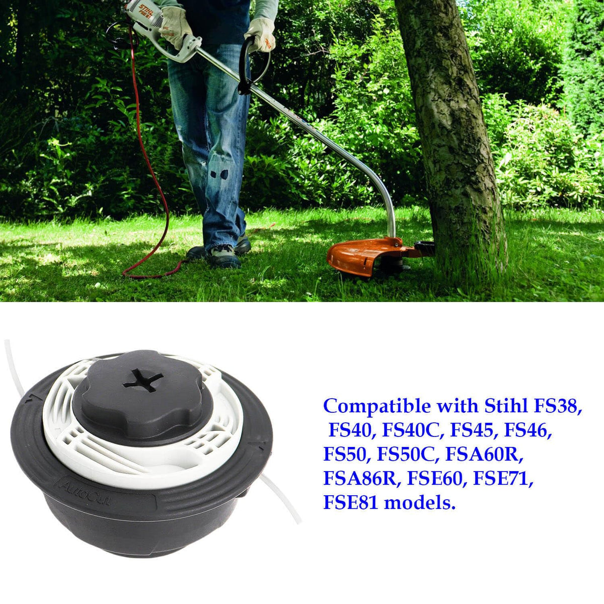 ACCYPRO C6-2 trims tall grass on Stihl FS45 efficiently