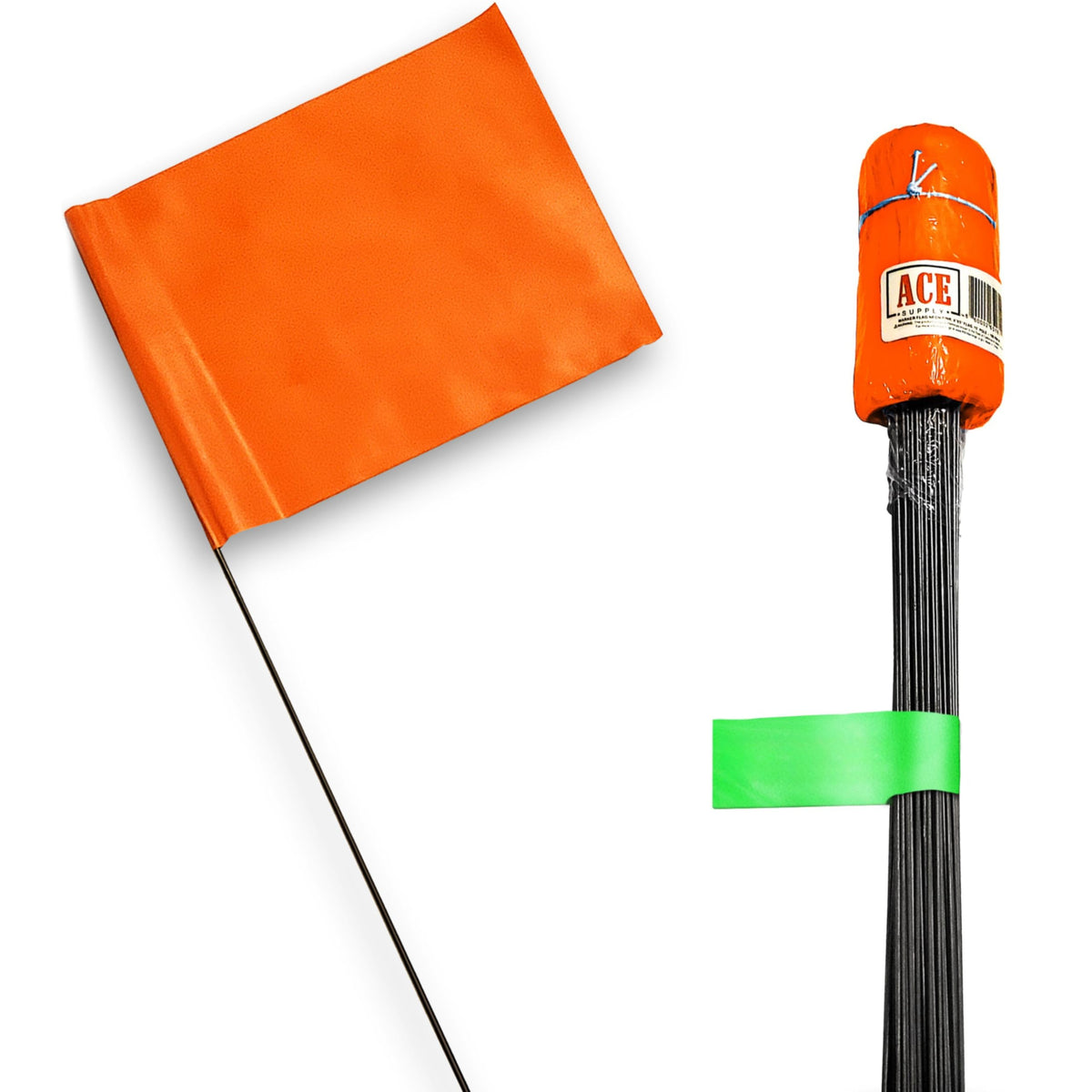 ACE Supply orange marking flag 4x5x30 in for yard visibility and easy sprinkler head marking