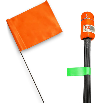 ACE Supply orange marking flag 4x5x30 in for yard visibility and easy sprinkler head marking