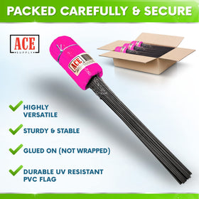 ACE Supply pink sprinkler head flags for irrigation planning
