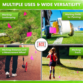 ACE Supply pink survey flags for precise site marking